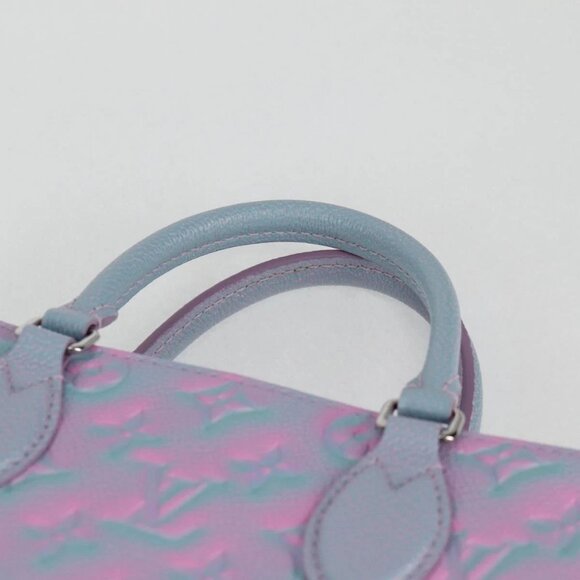 LOUIS VUITTON Monogram Empreinte On The Go PM Bag 2way Blue M46067 Auth 126345SM - Picture 8 of 16